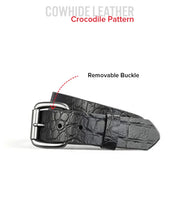 Charger l'image dans la galerie, Crocodile Pattern Leather Belt