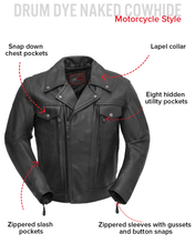 Load image into Gallery viewer, Mastermind Men's Motorcycle Leather Jacket