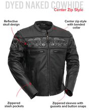 Load image into Gallery viewer, Savage Skulls Men's Motorcycle Leather Jacket