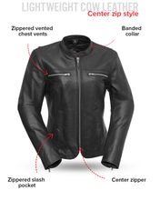 Load image into Gallery viewer, Roxy - Women's Leather Motorcycle Jacket