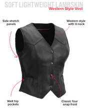 Load image into Gallery viewer, Sweet Sienna Women's Motorcycle Leather Vest