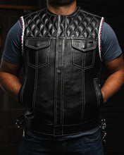 Load image into Gallery viewer, Captain Perforated Men's Motorcycle Leather Vest