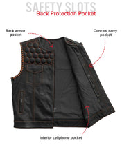 Cargar imagen en el visor de la galería, Hornet Perforated Men's Club Style Leather Vest