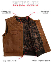 Load image into Gallery viewer, Concealed Carry Pockets Motorcycle leather Vest