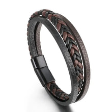 Load image into Gallery viewer, Stylish cattle leather bracelet with braided design and black clasp, perfect for enhancing any outfit with elegance.