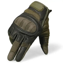 Load image into Gallery viewer, Touchscreen leather motorcycle gloves with premium design for comfort and durability, ideal for seamless navigation and connectivity on the road.