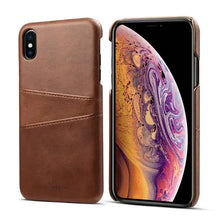 Cargar imagen en el visor de la galería, Luxury vegan leather phone back cover with card pocket, elegant matte finish, half-wrapped design, premium protection and style.