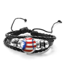 Cargar imagen en el visor de la galería, Unisex Polyurethane Leather Bracelet with baseball design, featuring adjustable fit and durable construction for stylish versatility.