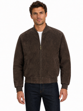 Cargar imagen en el visor de la galería, REED Chaqueta de cuero de gamuza de béisbol para hombre (importada)