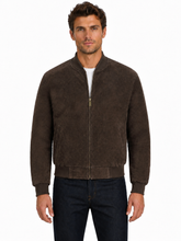Cargar imagen en el visor de la galería, REED Chaqueta de cuero de gamuza de béisbol para hombre (importada)