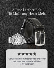Cargar imagen en el visor de la galería, Genuine Leather Belt for Men – Zinc Alloy Buckle, 1.25" Strap