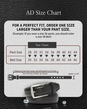 Cargar imagen en el visor de la galería, Genuine Leather Belt for Men – Zinc Alloy Buckle, 1.25" Strap