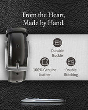 Cargar imagen en el visor de la galería, Genuine Leather Belt for Men – Zinc Alloy Buckle, 1.25" Strap