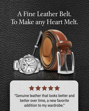 Cargar imagen en el visor de la galería, Genuine Leather Belt for Men – Zinc Alloy Buckle, 1.25" Strap