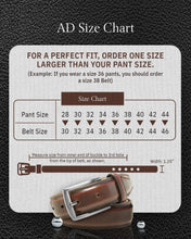 Cargar imagen en el visor de la galería, Genuine Leather Belt for Men – Zinc Alloy Buckle, 1.25" Strap