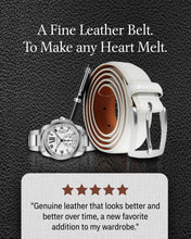 Cargar imagen en el visor de la galería, Genuine Leather Belt for Men – Zinc Alloy Buckle, 1.25" Strap