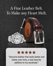 Cargar imagen en el visor de la galería, Genuine Leather Belt for Men – Zinc Alloy Buckle, 1.25" Strap