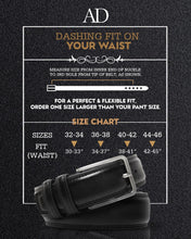 Cargar imagen en el visor de la galería, Genuine Leather Belt for Men – Zinc Alloy Buckle, 1.25" Strap