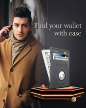 Cargar imagen en el visor de la galería, Leather AirTag Card Holder – Slim Wallet with Hidden Tracker Pocket