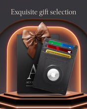 Cargar imagen en el visor de la galería, Leather AirTag Card Holder – Slim Wallet with Hidden Tracker Pocket