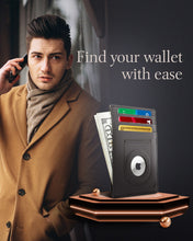 Cargar imagen en el visor de la galería, Leather AirTag Card Holder – Slim Wallet with Hidden Tracker Pocket