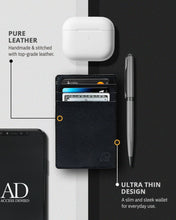Charger l'image dans la galerie, Genuine Leather Slim Card Holder – RFID Blocking, Minimalist
