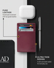 Charger l'image dans la galerie, Genuine Leather Slim Card Holder – RFID Blocking, Minimalist
