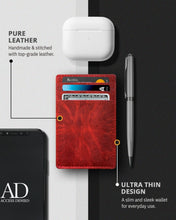 Charger l'image dans la galerie, Genuine Leather Slim Card Holder – RFID Blocking, Minimalist