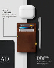Charger l'image dans la galerie, Genuine Leather Slim Card Holder – RFID Blocking, Minimalist