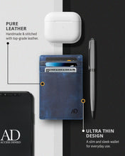 Charger l'image dans la galerie, Genuine Leather Slim Card Holder – RFID Blocking, Minimalist
