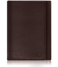 Charger l'image dans la galerie, Genuine Leather Trifold Wallet – Flip-Up Dual ID Windows, RFID Blocking