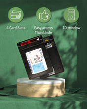 Charger l'image dans la galerie, Vegan Leather Slim Card Holder – RFID Blocking, Thumb-Hole Access