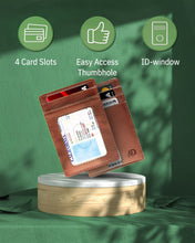 Charger l'image dans la galerie, Vegan Leather Slim Card Holder – RFID Blocking, Thumb-Hole Access