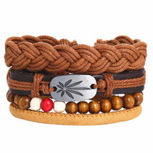 Load image into Gallery viewer, Multilayer leather bracelet with braided texture and beads, perfect for stylish, durable accessory collection