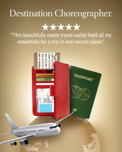 Cargar imagen en el visor de la galería, Vegan Leather Passport Holder – Travel Organizer with Snap Closure