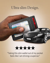 Cargar imagen en el visor de la galería, Genuine Leather Slim Card Holder – RFID Blocking, Thumb-Hole Access