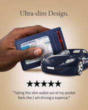 Cargar imagen en el visor de la galería, Genuine Leather Slim Card Holder – RFID Blocking, Thumb-Hole Access