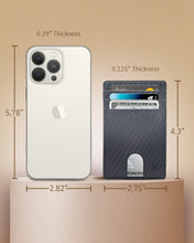 Cargar imagen en el visor de la galería, Genuine Leather Slim Card Holder – RFID Blocking, Thumb-Hole Access