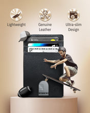 Cargar imagen en el visor de la galería, Genuine Leather Slim Card Holder – RFID Blocking, Thumb-Hole Access