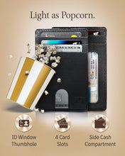 Cargar imagen en el visor de la galería, Genuine Leather Slim Card Holder – RFID Blocking, Thumb-Hole Access