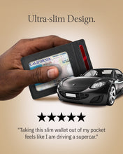 Cargar imagen en el visor de la galería, Genuine Leather Slim Card Holder – RFID Blocking, Thumb-Hole Access