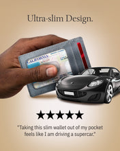 Cargar imagen en el visor de la galería, Genuine Leather Slim Card Holder – RFID Blocking, Thumb-Hole Access