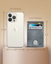 Cargar imagen en el visor de la galería, Genuine Leather Slim Card Holder – RFID Blocking, Thumb-Hole Access
