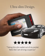 Cargar imagen en el visor de la galería, Genuine Leather Slim Card Holder – RFID Blocking, Thumb-Hole Access