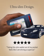 Cargar imagen en el visor de la galería, Genuine Leather Slim Card Holder – RFID Blocking, Thumb-Hole Access