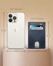 Cargar imagen en el visor de la galería, Genuine Leather Slim Card Holder – RFID Blocking, Thumb-Hole Access