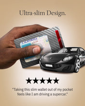 Cargar imagen en el visor de la galería, Genuine Leather Slim Card Holder – RFID Blocking, Thumb-Hole Access