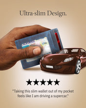 Cargar imagen en el visor de la galería, Genuine Leather Slim Card Holder – RFID Blocking, Thumb-Hole Access