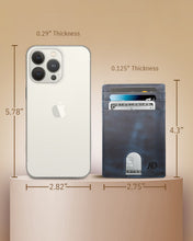 Cargar imagen en el visor de la galería, Genuine Leather Slim Card Holder – RFID Blocking, Thumb-Hole Access