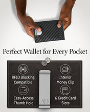 Charger l'image dans la galerie, Genuine Leather Slim Money Clip Wallet – 7 Card Slots, RFID Blocking
